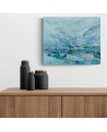 petit tableau abstrait bleu au couteau