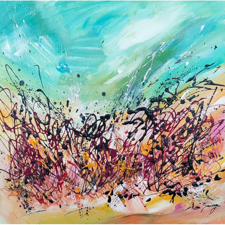 petit tableau abstrait moderne au couteau