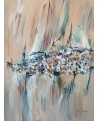 tableau abstrait beige texturé