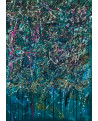 grand tableau abstrait vert expressionniste abstrait