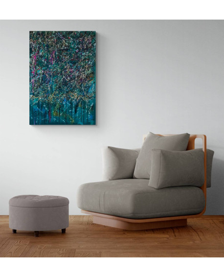 grand tableau abstrait moderne vert