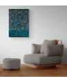 grand tableau abstrait moderne vert