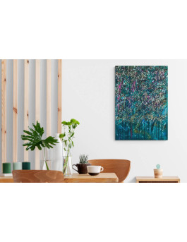 grand tableau abstrait vert