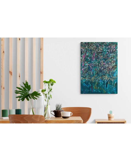 grand tableau abstrait vert