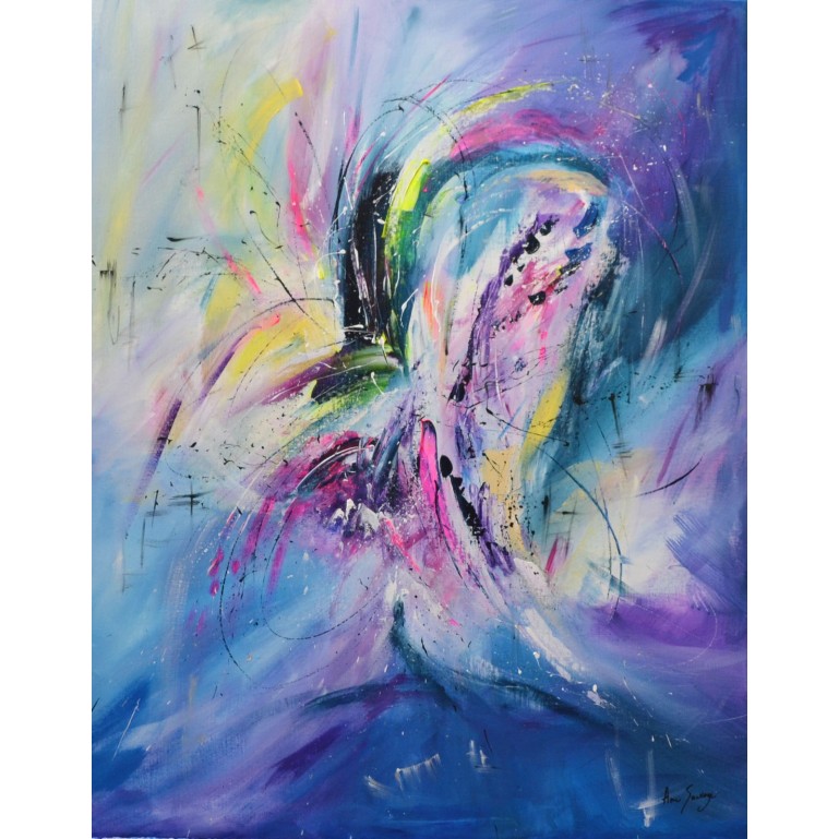 La vie des anges - Grand tableau vertical