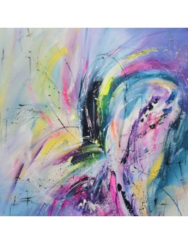 Grand tableau abstrait contemporain vertical