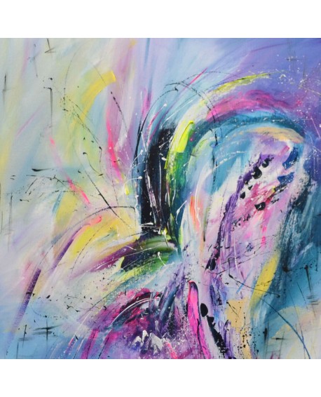 Grand tableau abstrait contemporain vertical