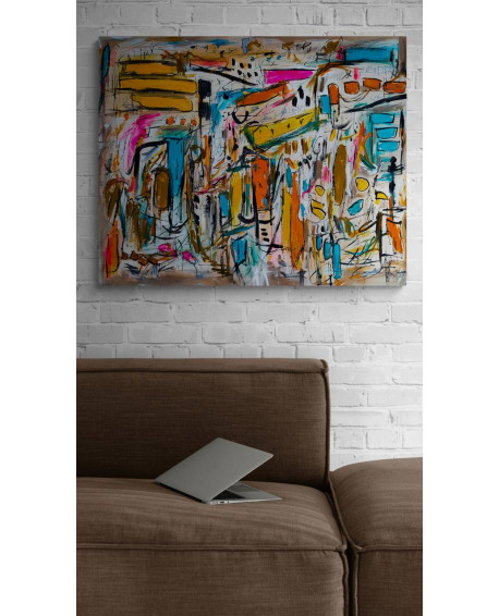 grand tableau abstrait contemporain