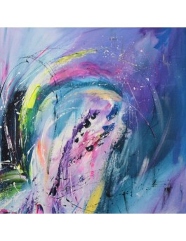 Grand tableau abstrait contemporain vertical