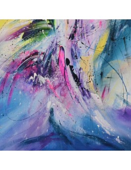 Grand tableau abstrait contemporain vertical