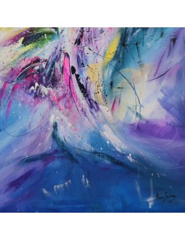Grand tableau abstrait contemporain vertical