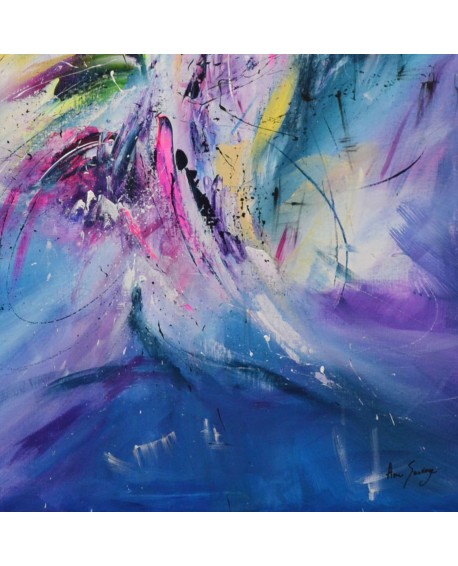 Grand tableau abstrait contemporain vertical