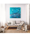 grand tableau bleu salon