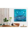 grand tableau bleu abstrait