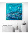 grand tableau contemporain bleu