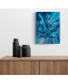 tableau abstrait bleu de bateaux
