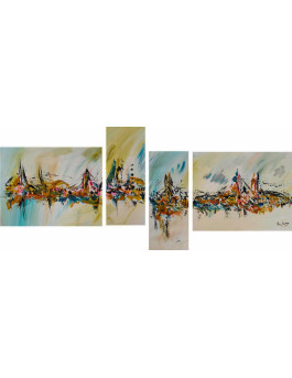tableau abstrait 4 parties