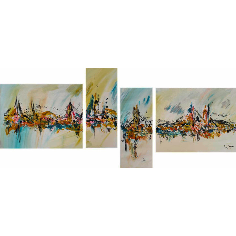 tableau abstrait 4 parties
