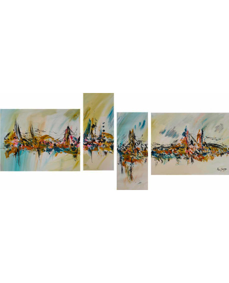 tableau abstrait 4 parties