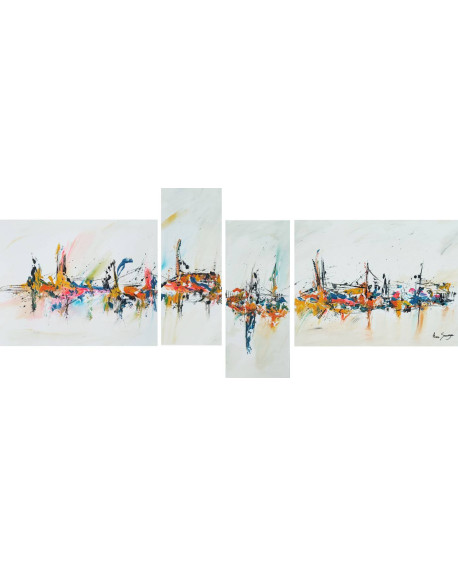tableau abstrait en plusieurs parties