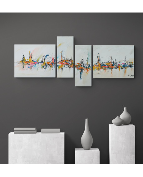 tableau abstrait plusieurs parties