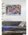 grand tableau abstrait multicolore xxl