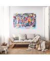 grand tableau original salon multicolore