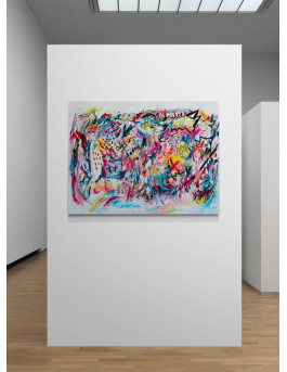 grand tableau abstrait original coloré