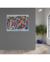 grand tableau abstrait multicolore coloré et moderne