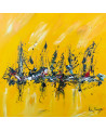 tableau abstrait jaune noir rouge