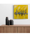 tableau abstrait jaune noir rouge