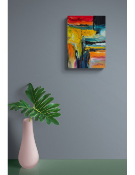 tableau abstrait moderne au couteau