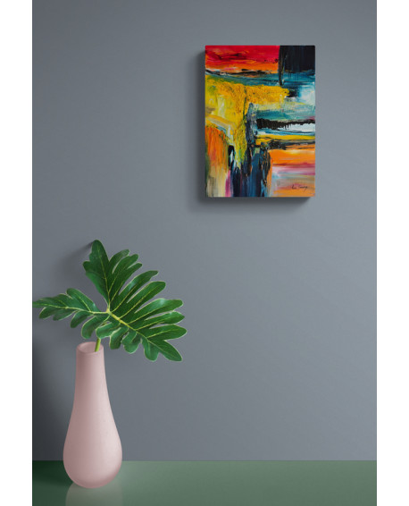 tableau abstrait moderne au couteau