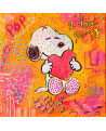 tableau snoopy coeur pop art