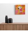 tableau snoopy pop art coeur amour