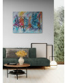 grand tableau abstrait coloré