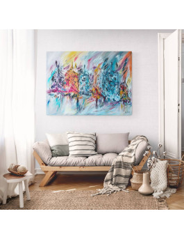 grand tableau multicolore moderne