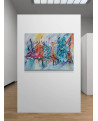 grand tableau abstrait multicolore moderne