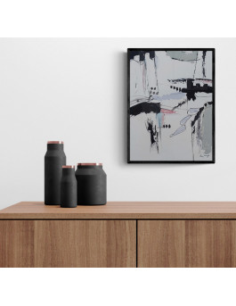 tableau minimaliste noir blanc gris