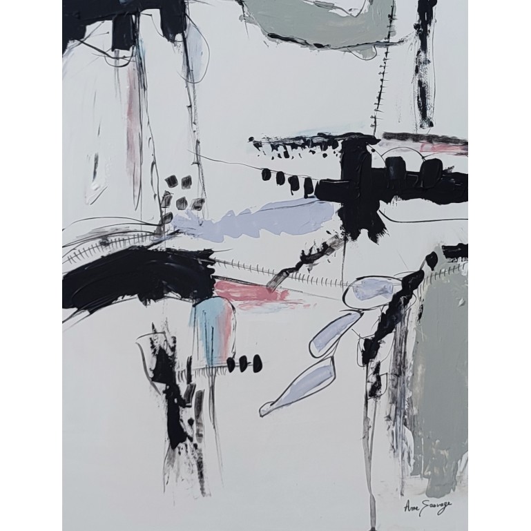 tableau minimaliste noir blanc gris