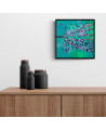 tableau abstrait branches d'arbre en fleurs