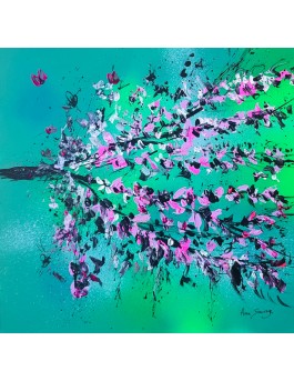 tableau abstrait floral