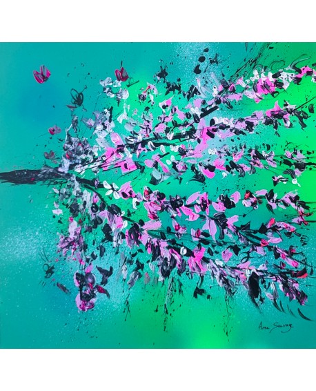 tableau abstrait floral