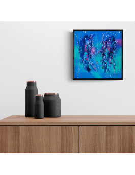 tableau abstrait bleu