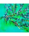 tableau abstrait arbre fleuri contemporain