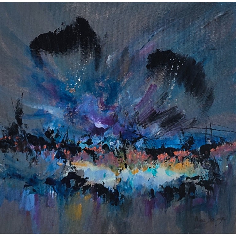 tableau abstrait gris