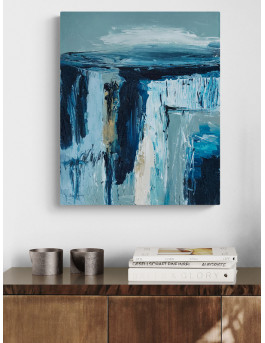 tableau industriel bleu vert sauge ciment
