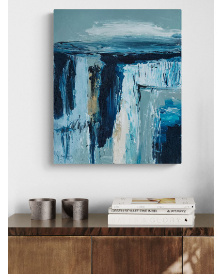 tableau industriel bleu vert sauge ciment