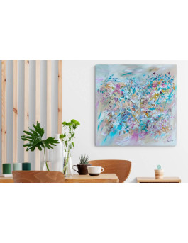 grand tableau abstrait moderne coloré