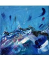 Tableau moderne bleu montagnes